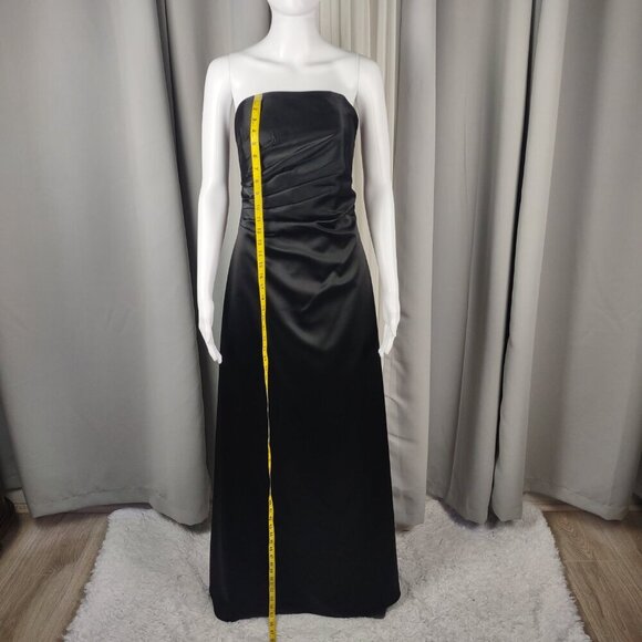A.B.S By Allen Schwartz Full Length Strapless Black Evening Gown Size 8 - Picture 9 of 12